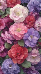 Obraz premium Stunning Floral Arrangement Pink Purple Red Roses Flowers