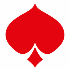  Red heart playing card suit symbol isolated vector art illustration