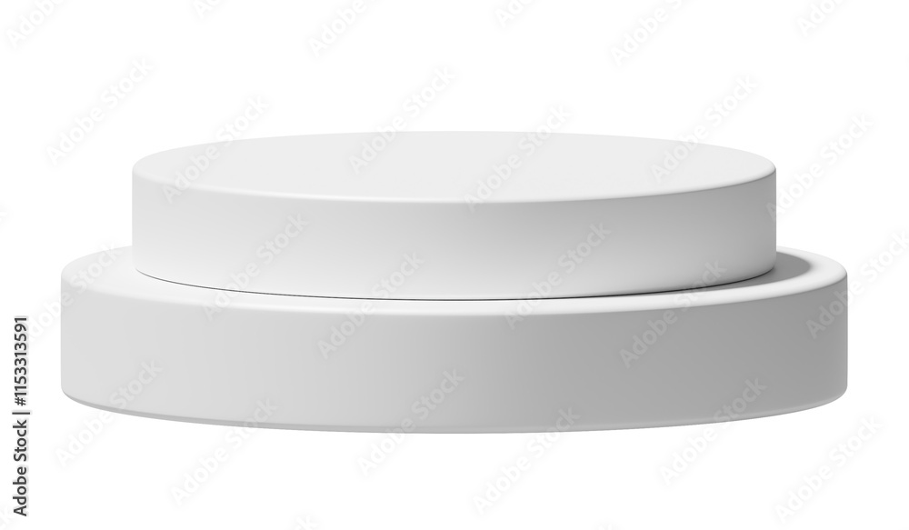 Poster png white podium isolated on transparent background. empty product presentation pedestal display sta