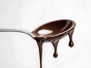 Fototapeta premium melted chocolate on a spoon