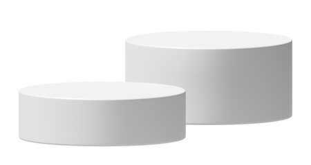 PNG White podium isolated on transparent background. Empty product presentation pedestal display stand.