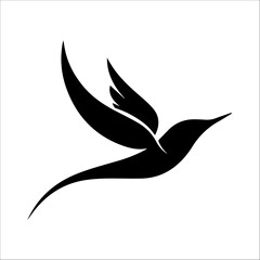 A black and gold swallow logo 