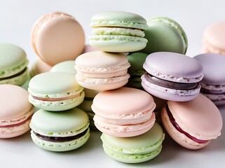 Obraz premium colorful macaroons on wooden background