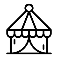 Circus Tent Line Icon