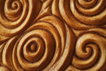 A close up of a brown pastry with a spiral design