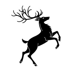 Obraz premium Deer black color vector 