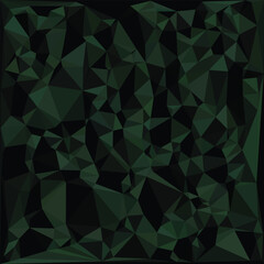 Abstract mosaic green polygon background.