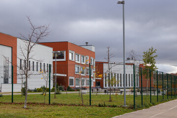 Naklejka premium Appearance of the modern school building. Moscow, Russia