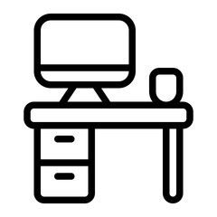 Desk Line Icon
