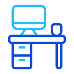 Desk Duoline Icon