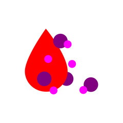 HIV AIDS virus infected blood vector graphic design white background, world HIV day.