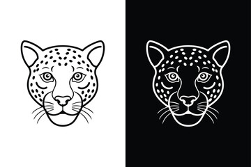 Cheetah  head icon vector on White Background ,Vector Art Illustration on white background.