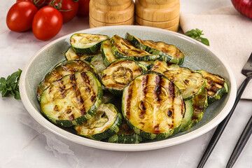 Vegan cuisine Grilled zucchini slices