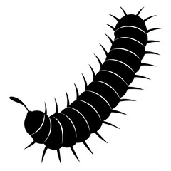 Minimalist Tent Caterpillar silhouette vector art illustration