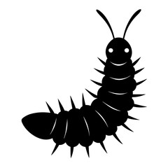 Minimalist Tent Caterpillar silhouette vector art illustration