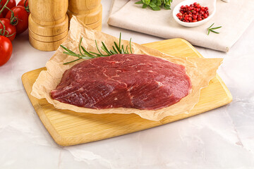 Raw beef meat uncocked steak