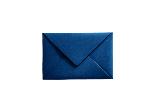 Minimalist icon of a blue envelope, representing email communication. Ideal for digital, office, and correspondence themes.