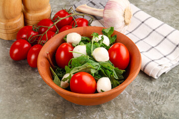 Salad with mozzarella and arugula