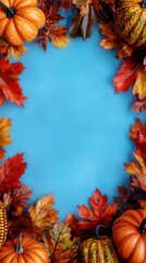 Autumn Harvest  Pumpkins  Fall Leaves  Thanksgiving Border