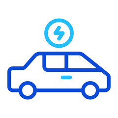 Electric Car Duoline Icon