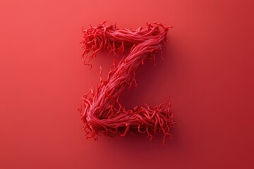 Naklejka premium The letter Z is made out of red hair