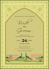 wedding invitation card template with romantic floral watercolour, Abstract art background vector design for wedding and vip cover template.