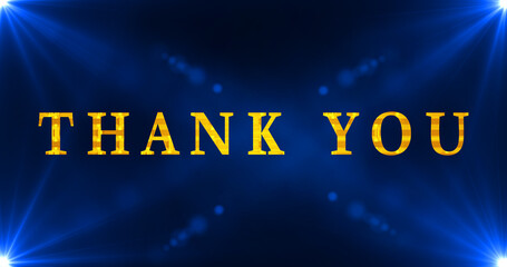 Gold Thank You text animation on a moving light background. Thank You animation for the celebration, greeting card, online shops, advertisements, and social media.An Abstract Glitter BG.