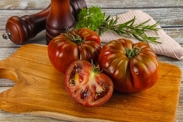 Organic juicy ripe red tomatoes