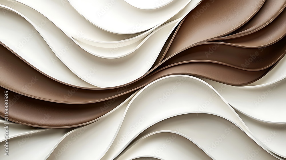Poster abstract brown and white wave pattern design
