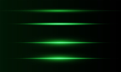 Green line light effect. Golden glowing neon lines. The green glow of dust and glare. Flash of light. gold dust bokeh. Gold confetti shimmers on a dark background.	
