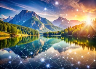 Secure Online Banking: Serene Landscape Reflecting Financial Stability
