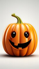 Cute cartoon smiling Halloween pumpkin.