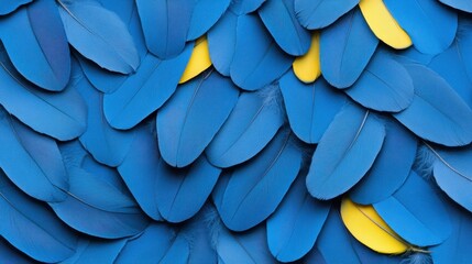 Obraz premium Vibrant Blue Feather Texture Close-Up Detail