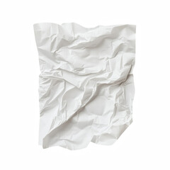 A piece of crumpled wrinkled white office paper isolated on transparent background Generative Ai.