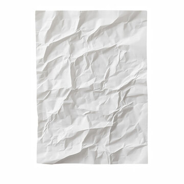 A piece of crumpled wrinkled white office paper isolated on transparent background Generative Ai.