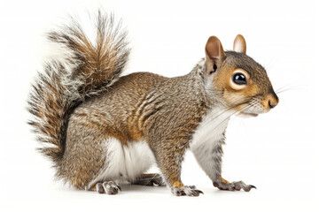 Squirrel on a white background. Generative AI