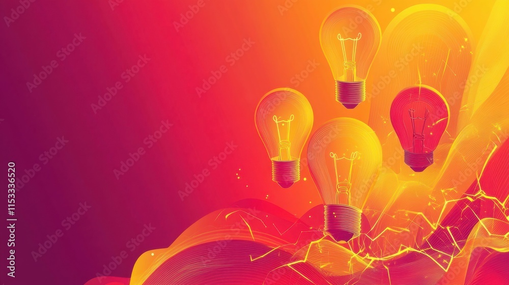 Wall mural world creativity and innovation day abstract background. featuring bright reds, yellows, and purples
