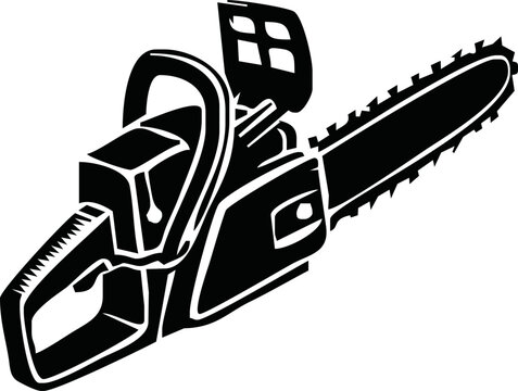 recommend clip art: Chainsaw on white background. Lumberjack tool. Woodcutter saw sign. flat style.
