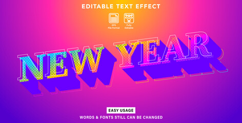 Fototapeta premium Editable text effect new year 2025 style
