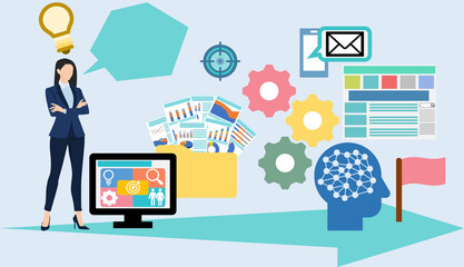 ビジネスマーケティングのイラスト	
