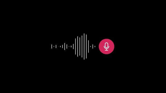   Podcast microphone audio sound waveform animation, Animated sound waveform spectrum motion graphic animation 4k, Voice chat, Voice mail, Speech waves Podcast microphone audio sound waveform animatic