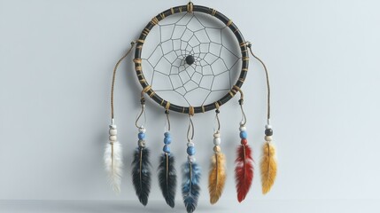 Bohemian dreamcatcher art Sunlight filters through the beads