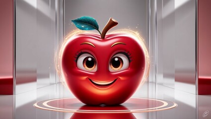 red apple in a glass