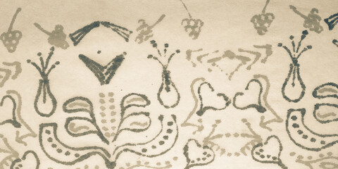 Tan Line. Dark Used For Greeting Cards. Tribal