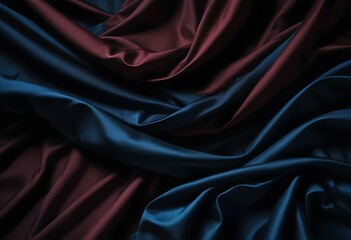Obraz premium Elegant Black and Burgundy Satin Background Luxurious Silky Drapery with Shimmer