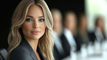 Career Woman. Blonde businesswoman confident professional workplace co