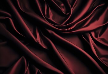 Obraz premium Elegant Black and Burgundy Satin Background Luxurious Silky Drapery with Shimmer