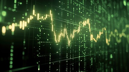 Obraz premium A stock market graph featuring rising numbers and lines -