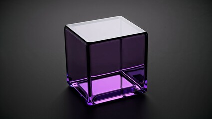 glass cube on black