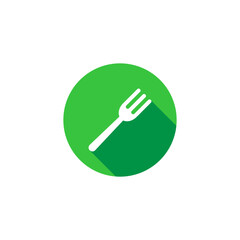 Fork cutlery silhouette mark label image. Restaurant icon in flat design.
